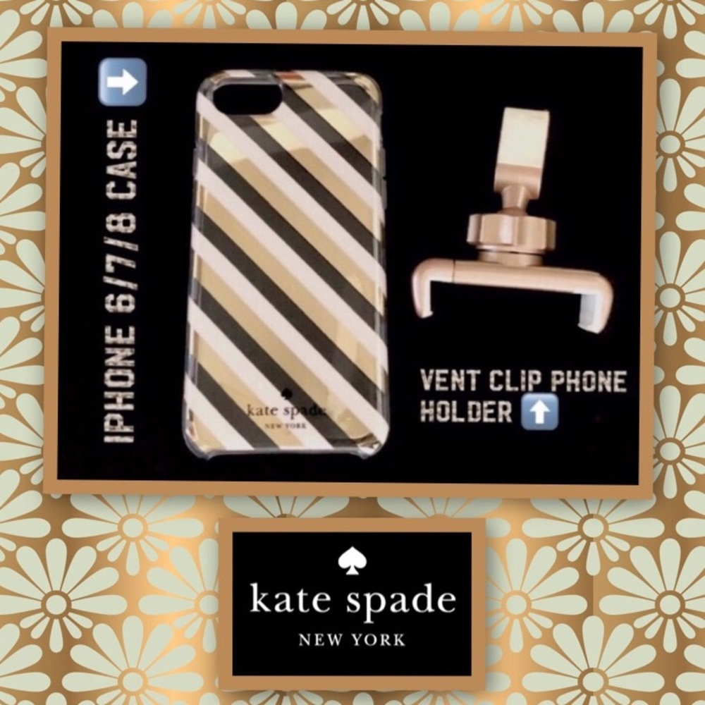 Kate Spade IPhone 6/7/8 phone case & vent clip